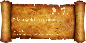 Mányoki Talabor névjegykártya